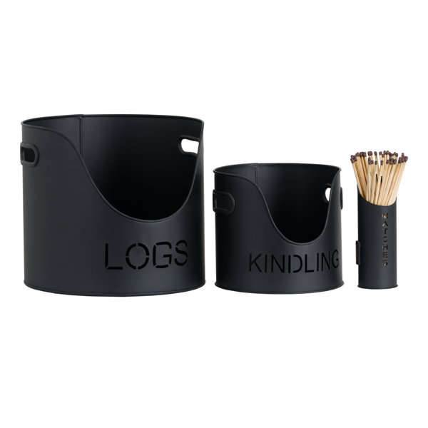 Williston Mcgarity 3 Piece Copper Log Carrier & Reviews Wayfair